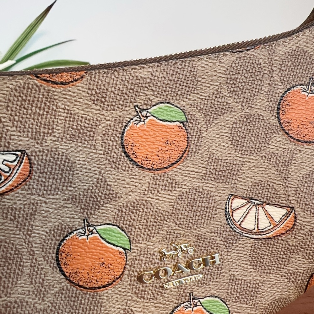 NWT COACH MINI‎ PAYTON BAG IN SIGNATURE CANVAS WITH ORANGE PRINT - Picture 4 of 7